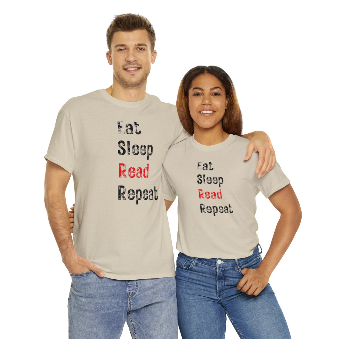 EAT, Sleep, Read--Unisex Heavy Cotton Tee