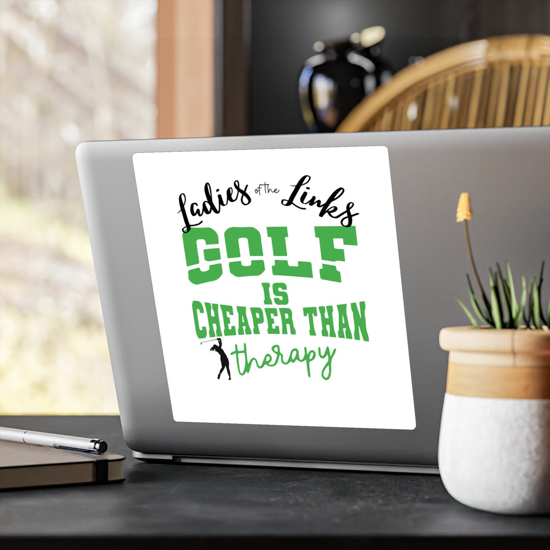 Golf Cheaper Than Therapy Kiss-Cut Vinyl Decals