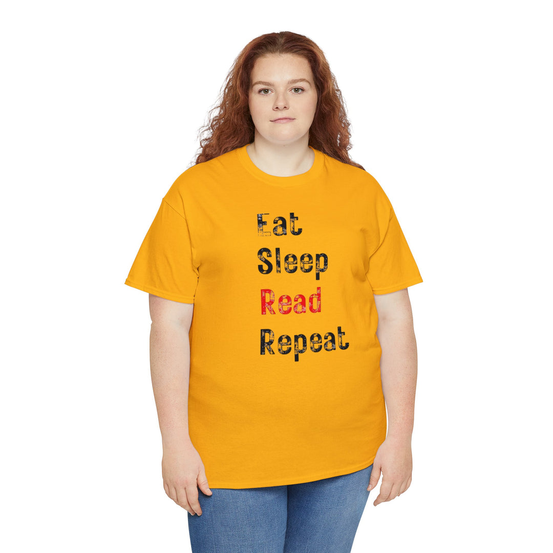 EAT, Sleep, Read--Unisex Heavy Cotton Tee