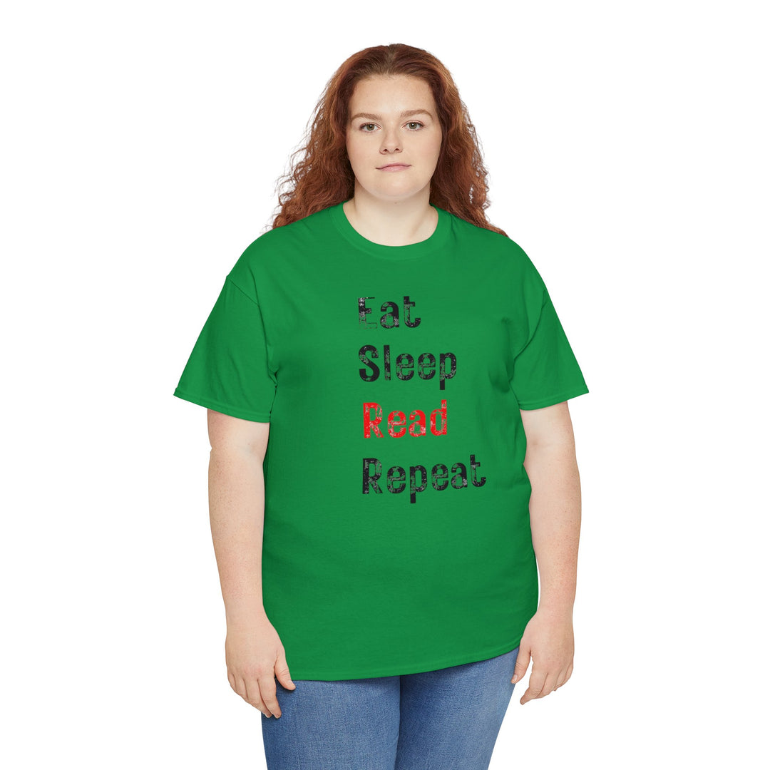 EAT, Sleep, Read--Unisex Heavy Cotton Tee