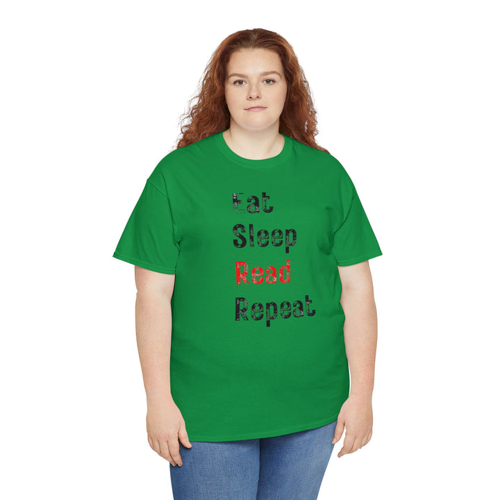 EAT, Sleep, Read--Unisex Heavy Cotton Tee