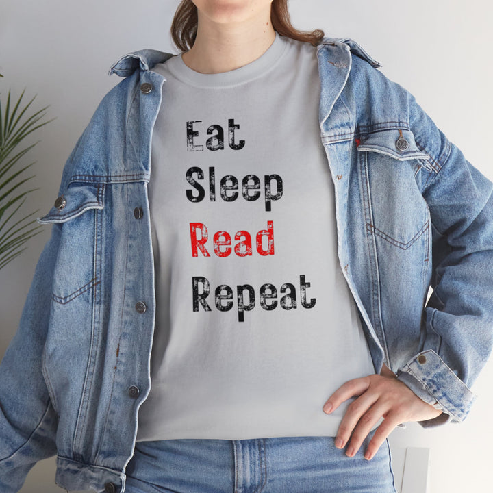 EAT, Sleep, Read--Unisex Heavy Cotton Tee