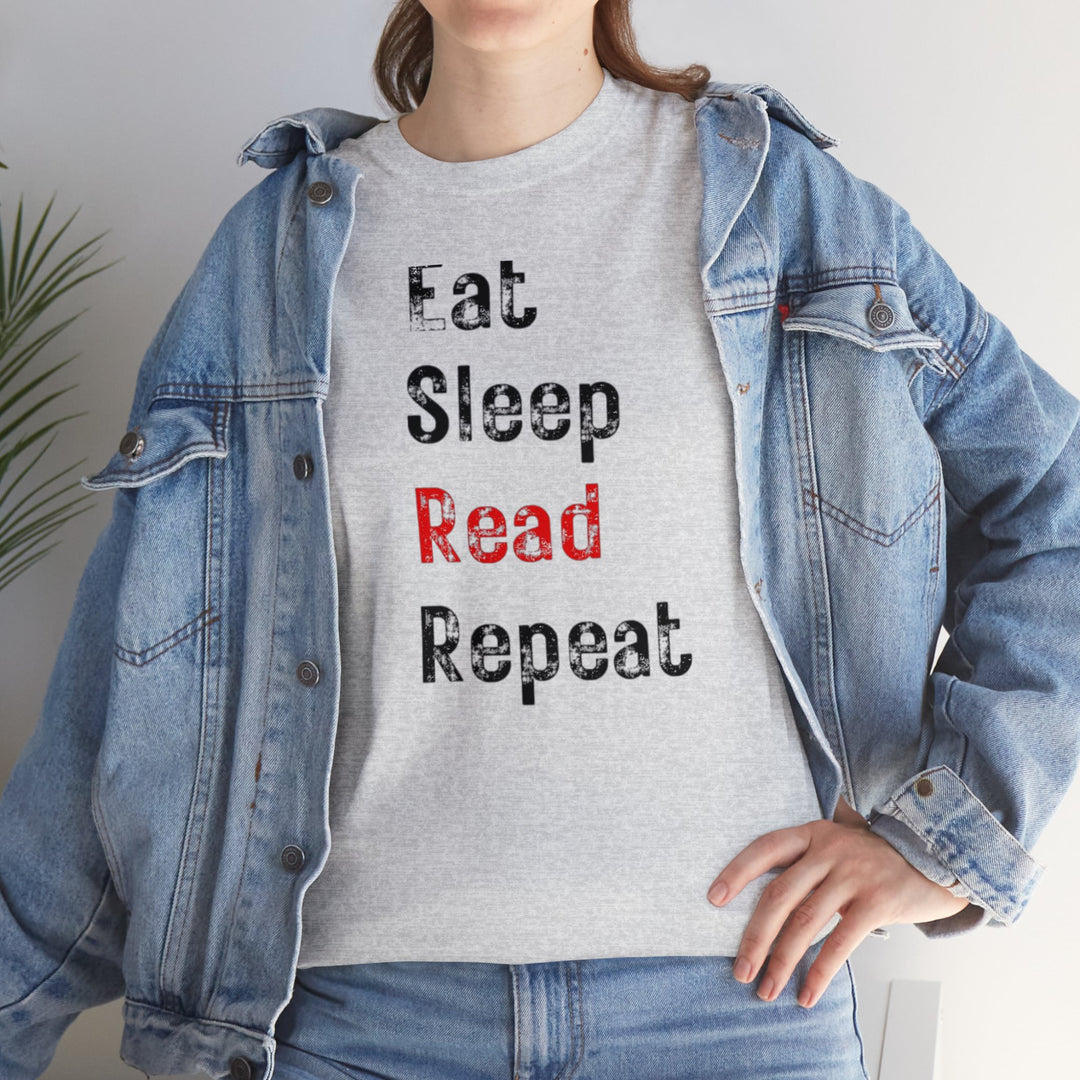 EAT, Sleep, Read--Unisex Heavy Cotton Tee