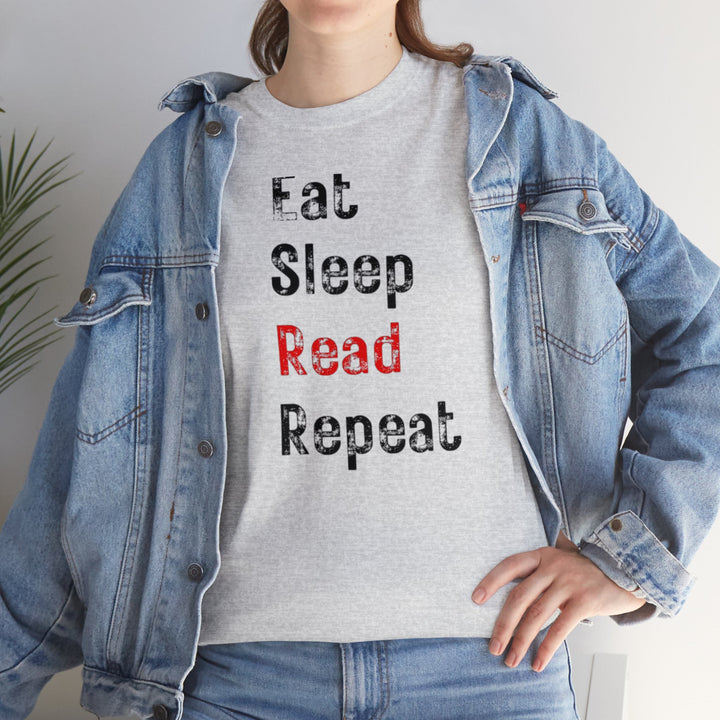 EAT, Sleep, Read--Unisex Heavy Cotton Tee