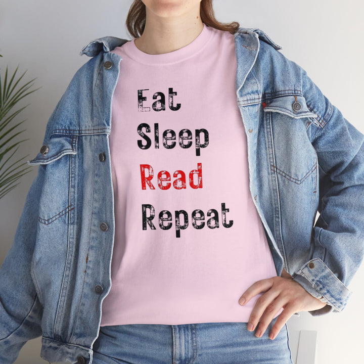 EAT, Sleep, Read--Unisex Heavy Cotton Tee