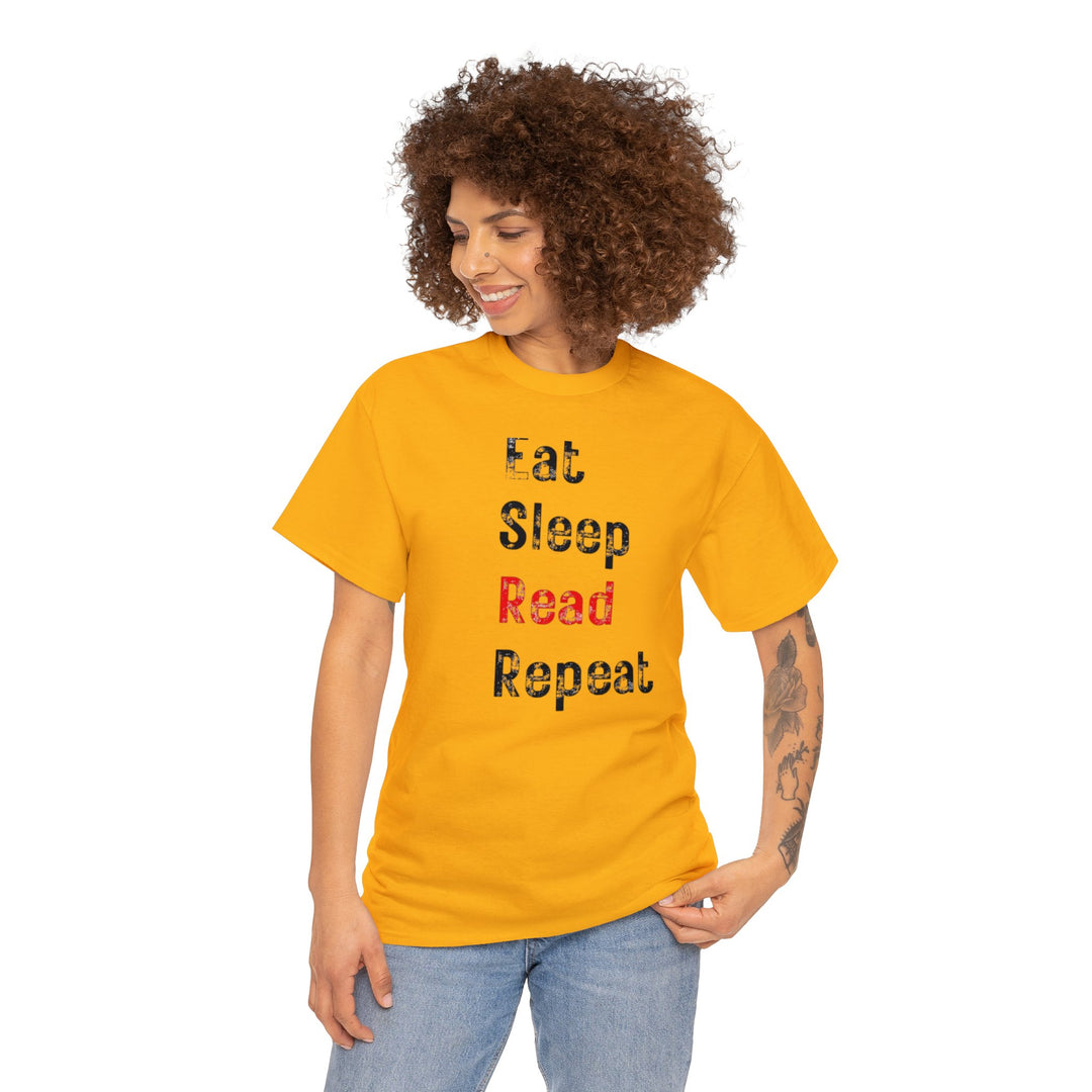 EAT, Sleep, Read--Unisex Heavy Cotton Tee