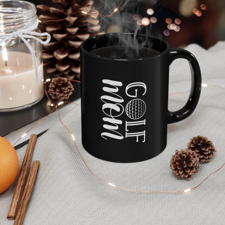 Golf_Mom_Black 11oz Black Mug
