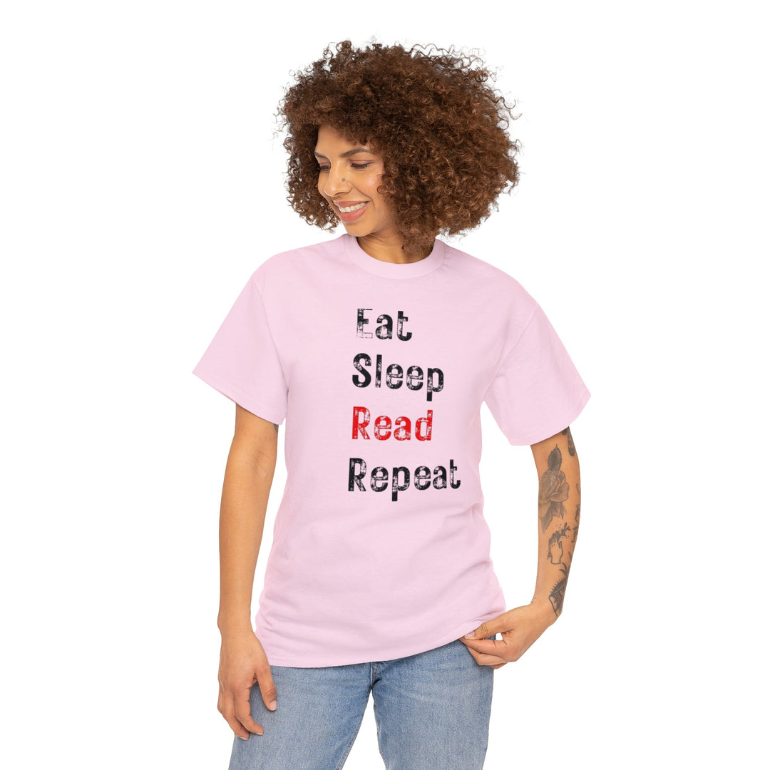 EAT, Sleep, Read--Unisex Heavy Cotton Tee