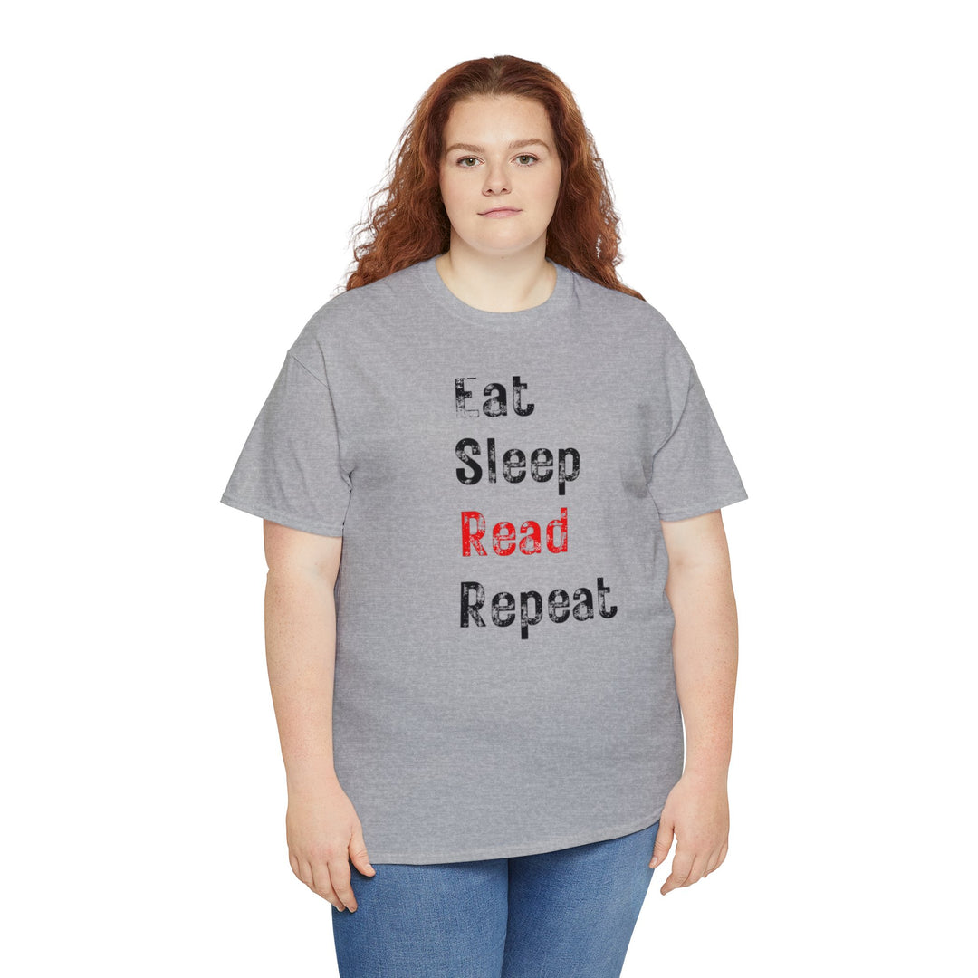 EAT, Sleep, Read--Unisex Heavy Cotton Tee