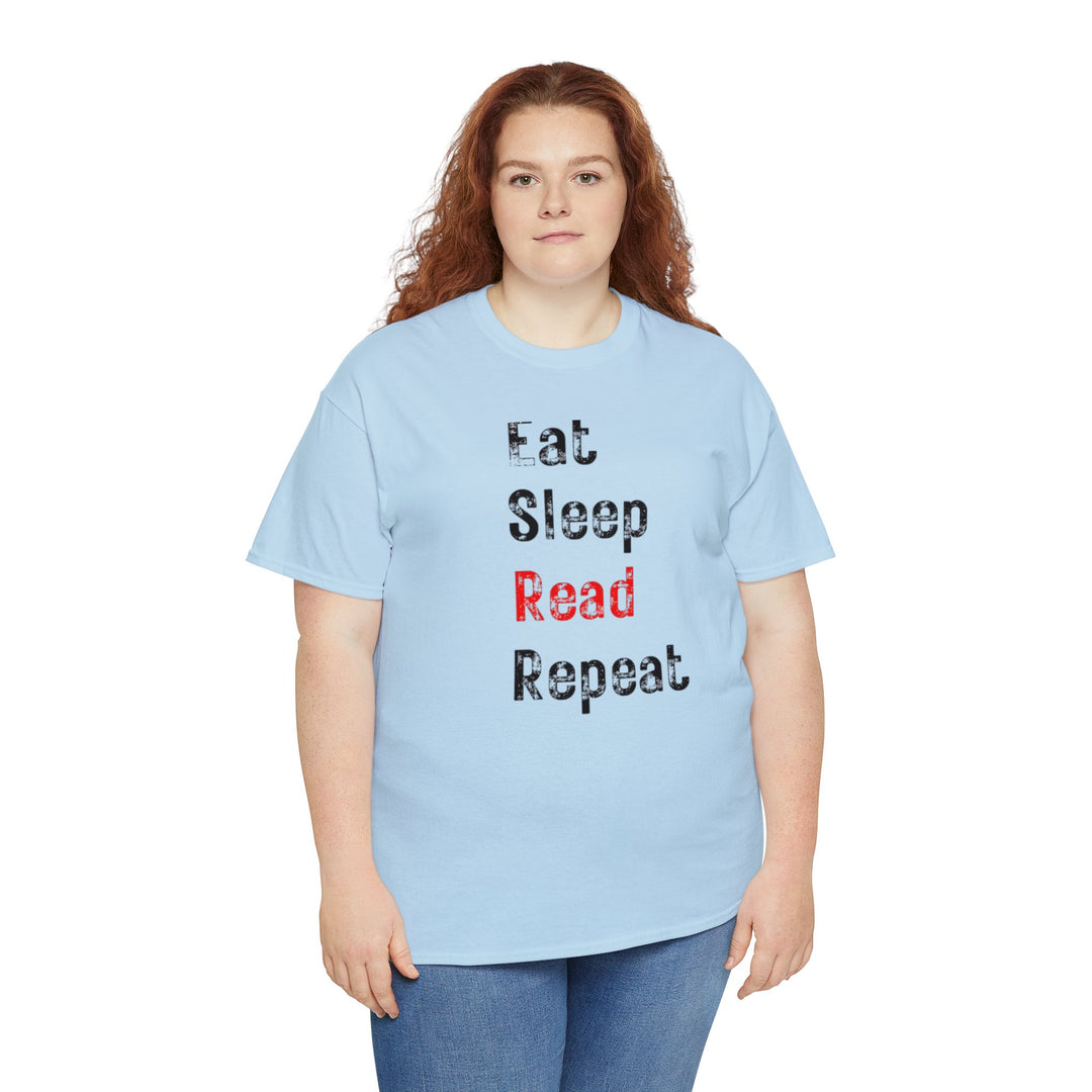 EAT, Sleep, Read--Unisex Heavy Cotton Tee