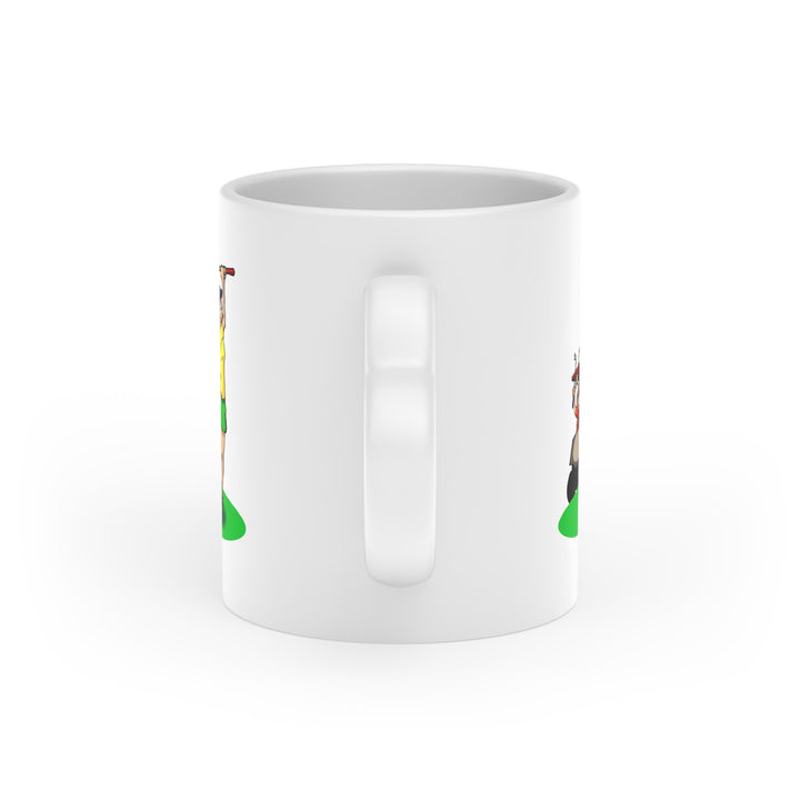 Golfer With Cart Heart-Shaped Mug