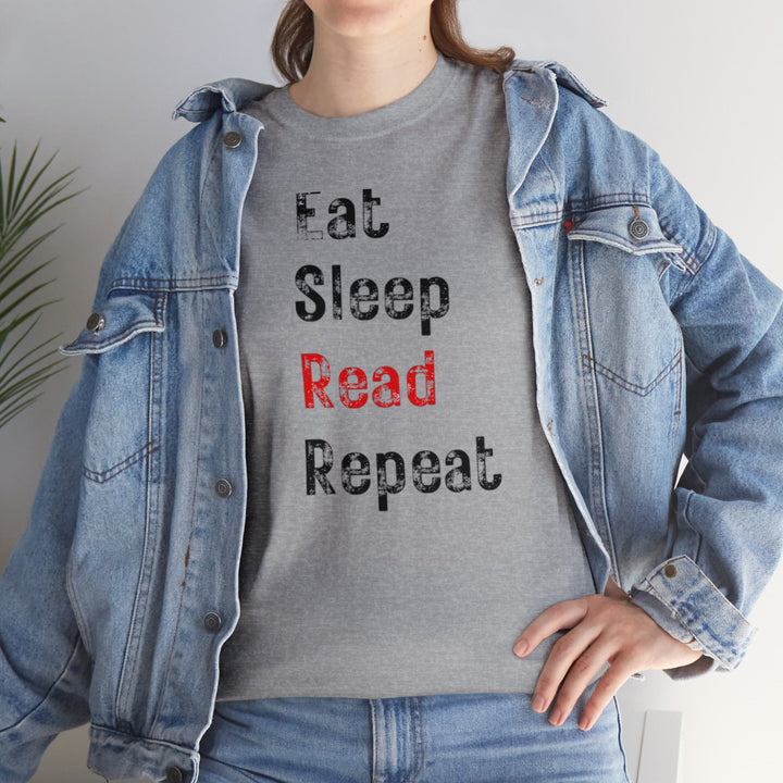 EAT, Sleep, Read--Unisex Heavy Cotton Tee