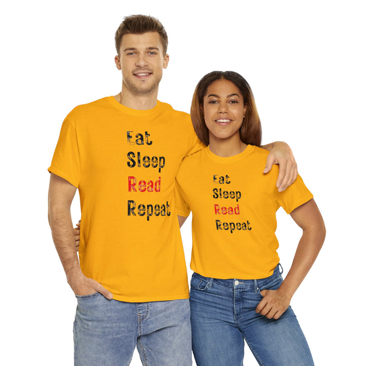 EAT, Sleep, Read--Unisex Heavy Cotton Tee