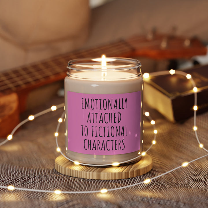 Emotionally Attached to Fictional Characters Pink Scented Soy Candle, 9oz