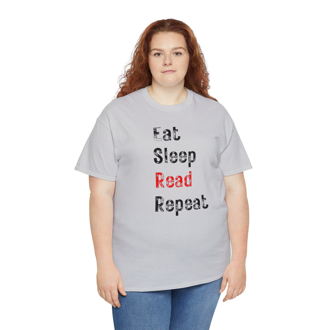 EAT, Sleep, Read--Unisex Heavy Cotton Tee