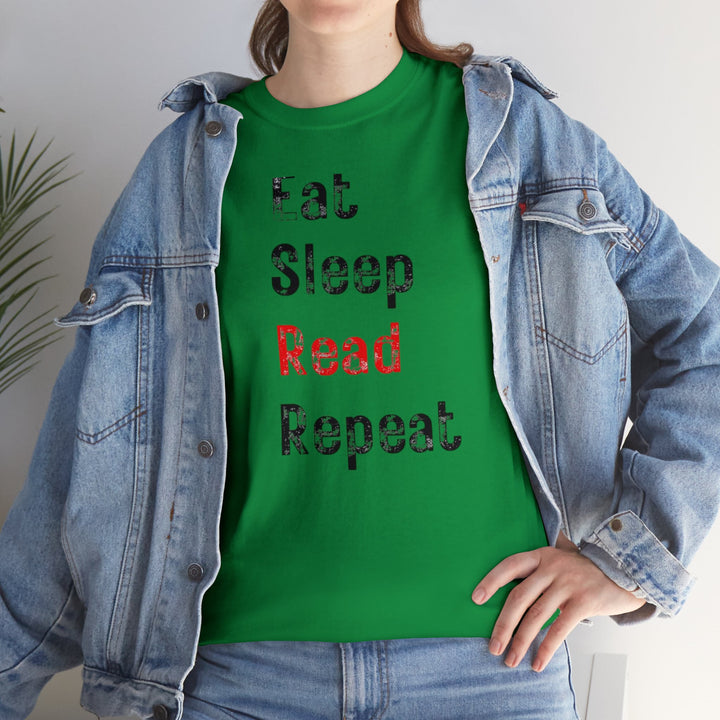 EAT, Sleep, Read--Unisex Heavy Cotton Tee