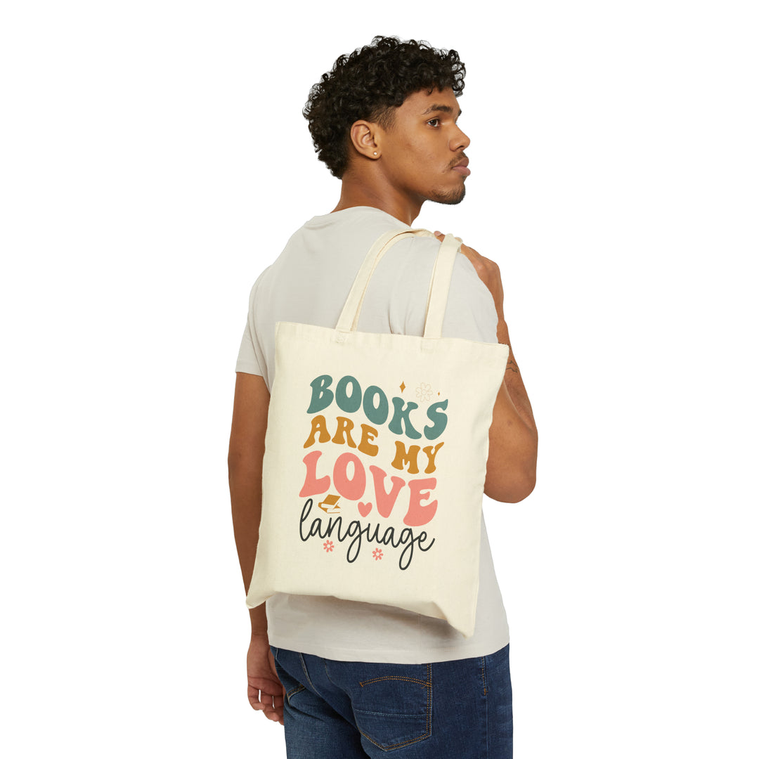 Books Love Language Cotton Canvas Tote Bag