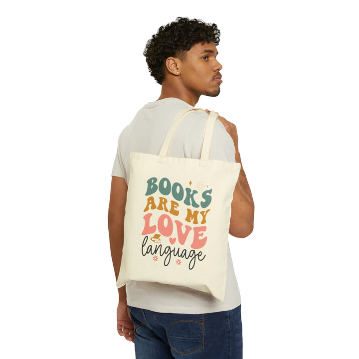 Books Love Language Cotton Canvas Tote Bag