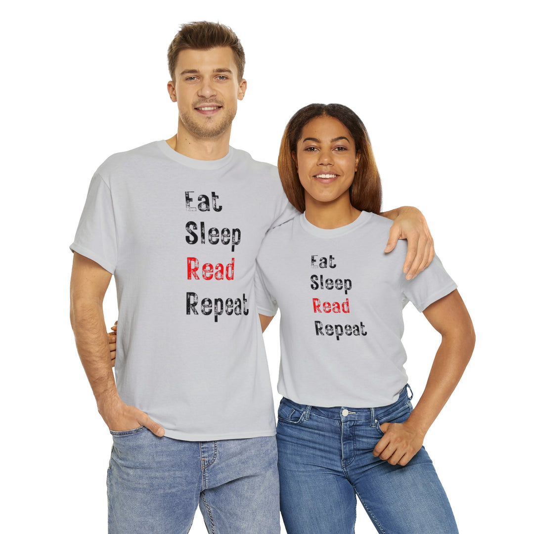EAT, Sleep, Read--Unisex Heavy Cotton Tee