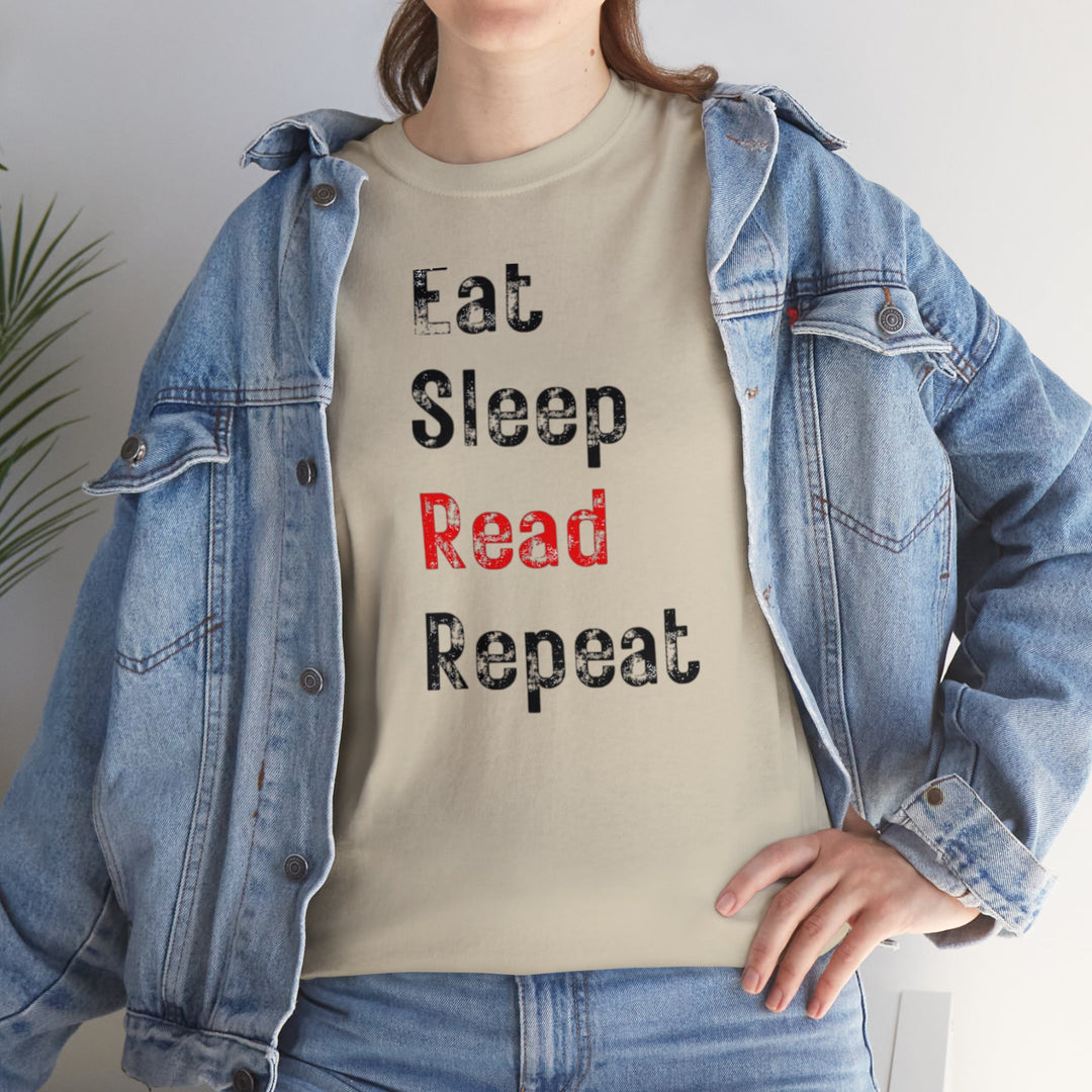 EAT, Sleep, Read--Unisex Heavy Cotton Tee