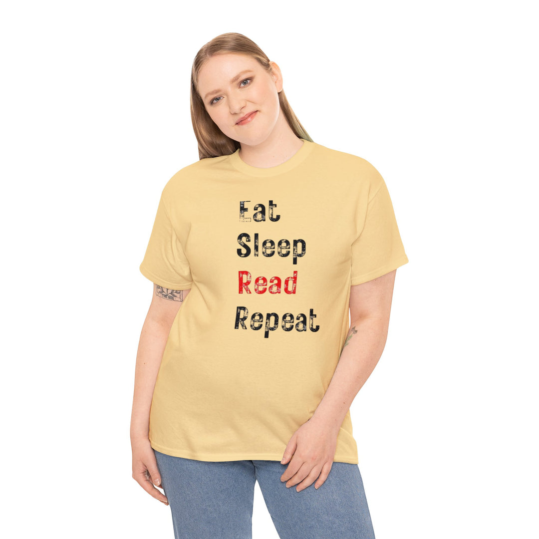 EAT, Sleep, Read--Unisex Heavy Cotton Tee