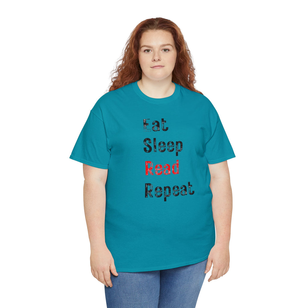 EAT, Sleep, Read--Unisex Heavy Cotton Tee