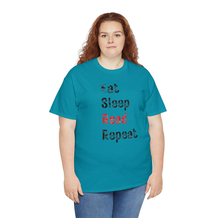 EAT, Sleep, Read--Unisex Heavy Cotton Tee