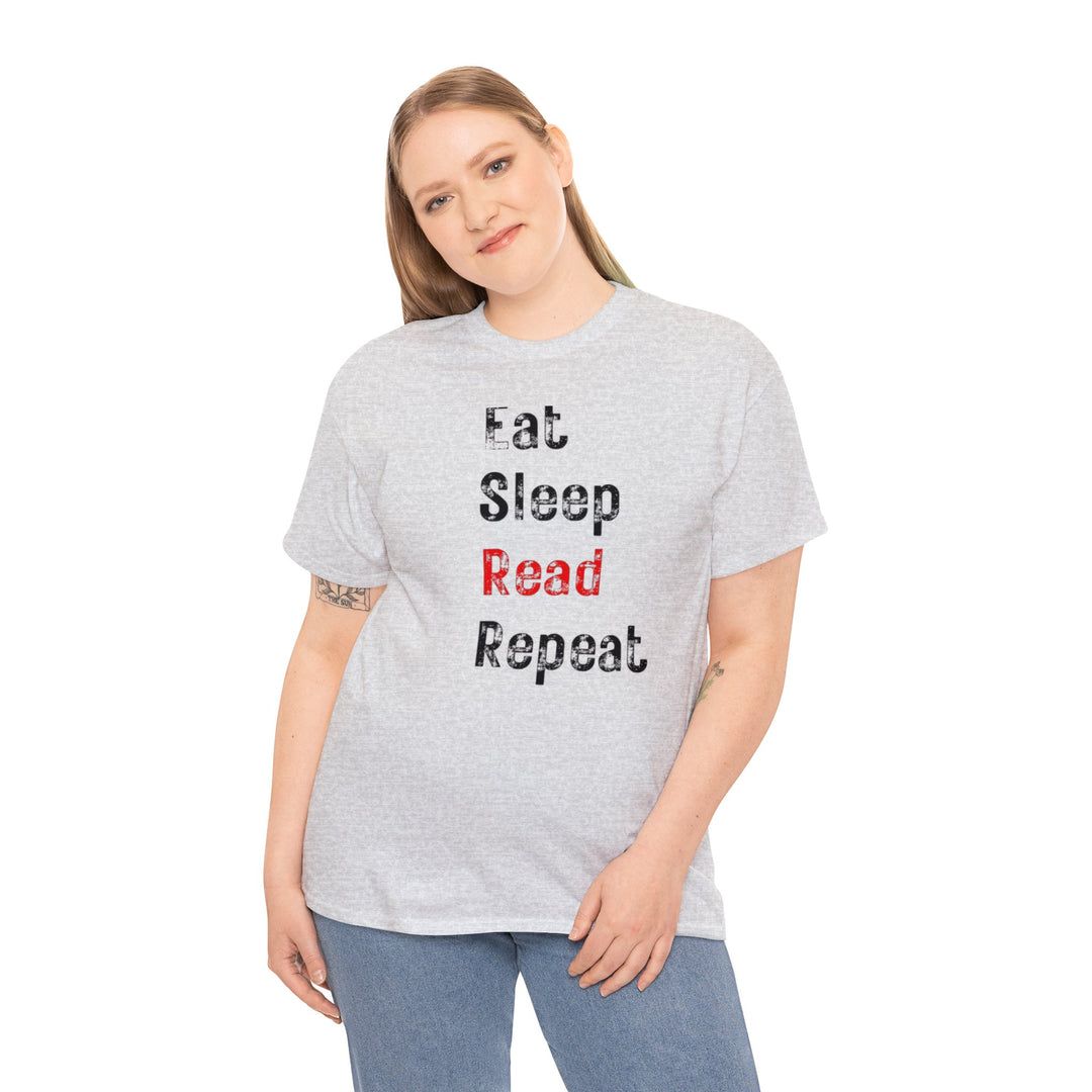 EAT, Sleep, Read--Unisex Heavy Cotton Tee