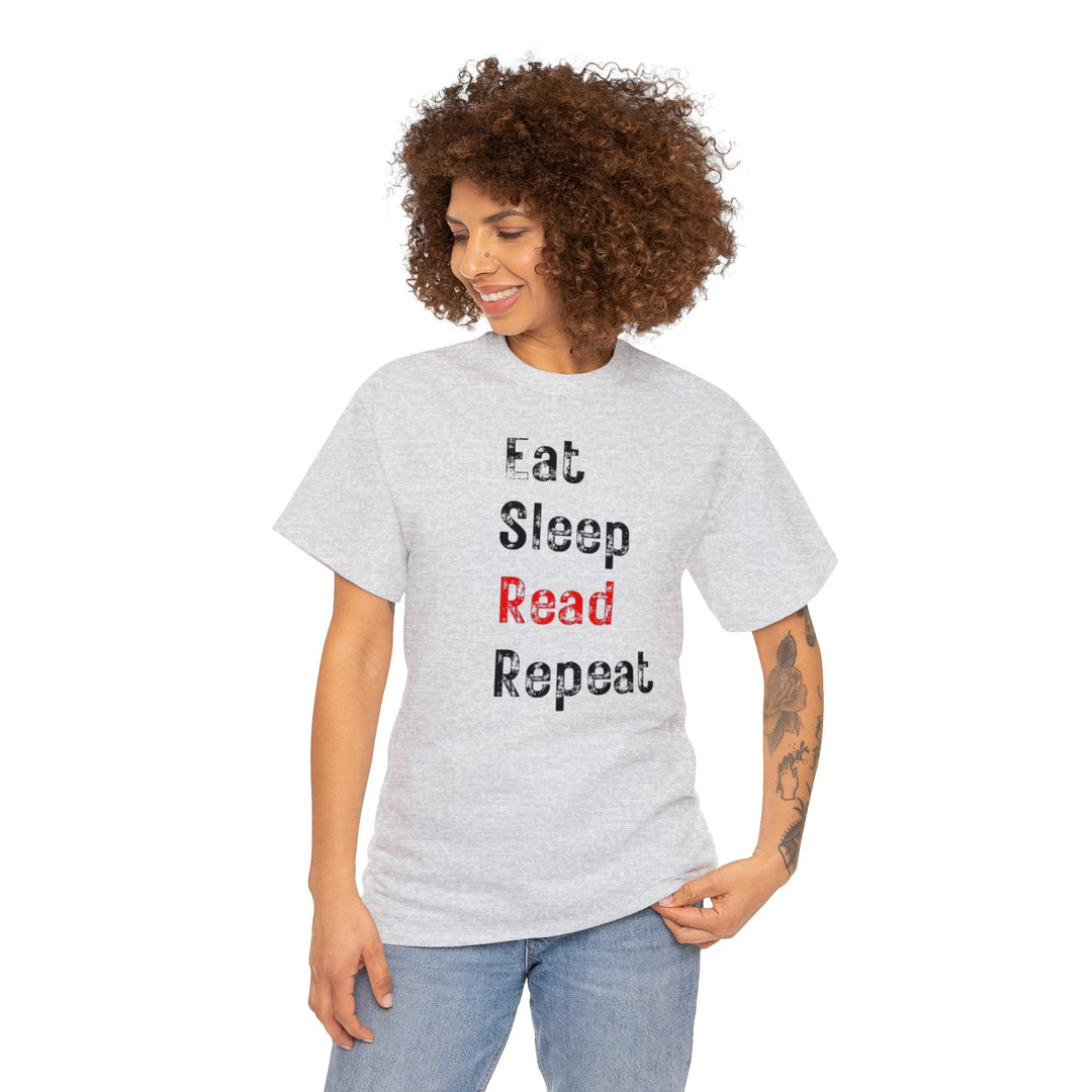 EAT, Sleep, Read--Unisex Heavy Cotton Tee