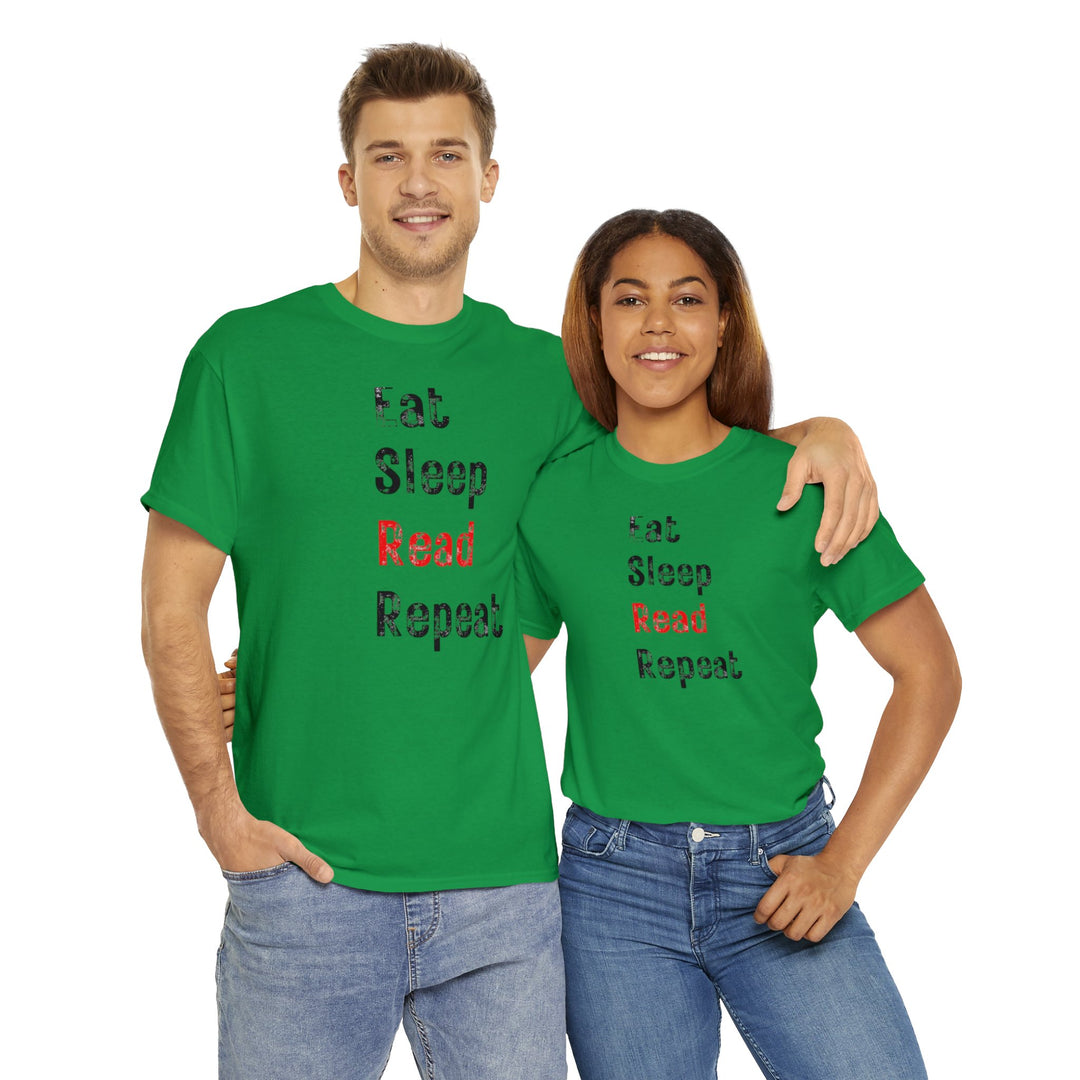 EAT, Sleep, Read--Unisex Heavy Cotton Tee