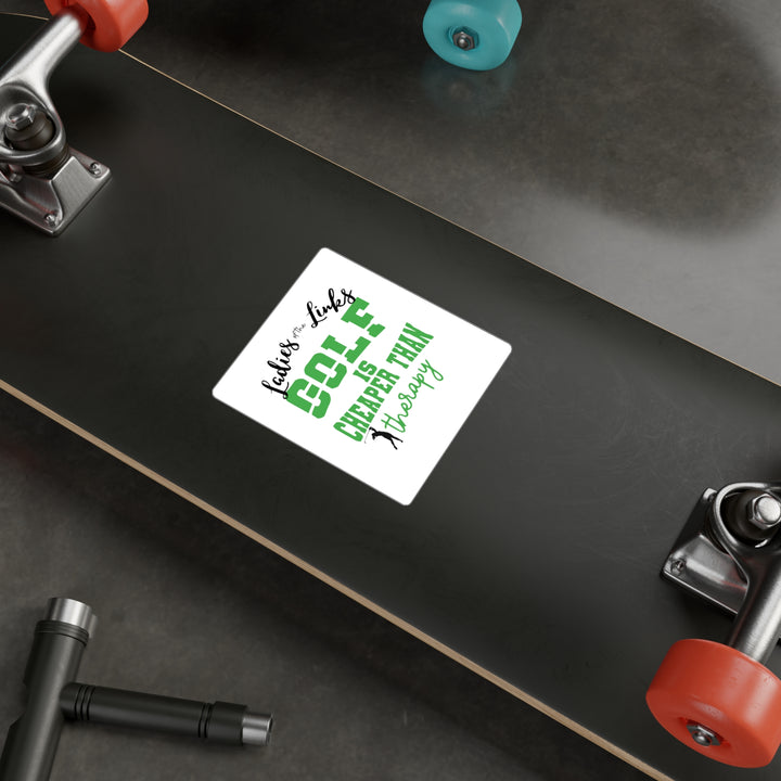 Golf Cheaper Than Therapy Kiss-Cut Vinyl Decals