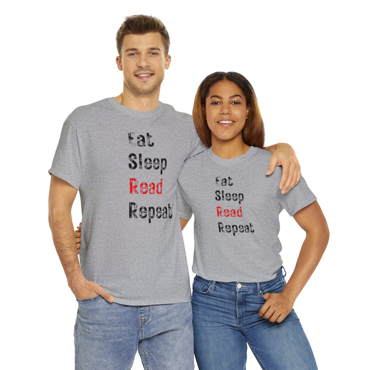 EAT, Sleep, Read--Unisex Heavy Cotton Tee