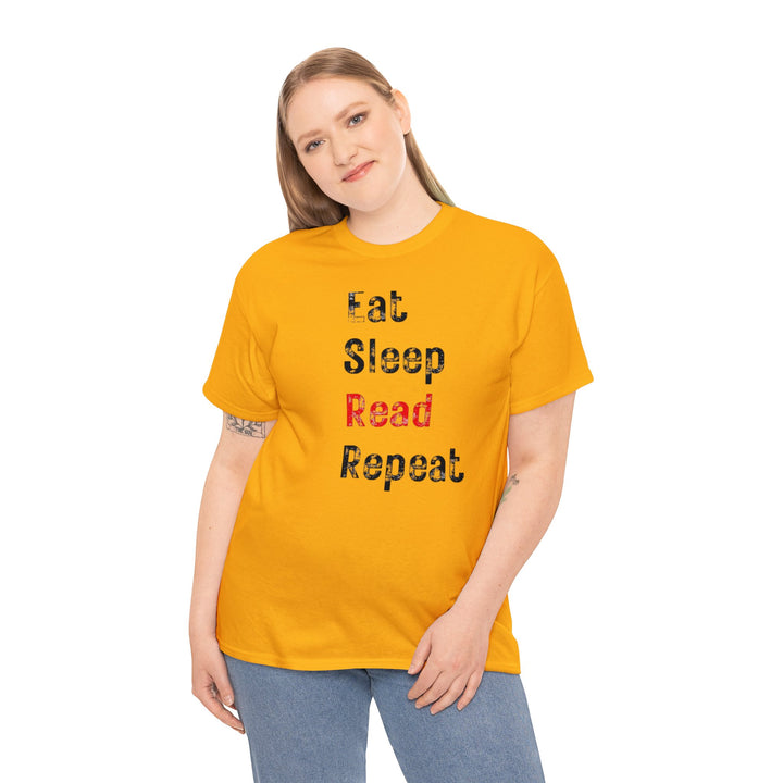 EAT, Sleep, Read--Unisex Heavy Cotton Tee