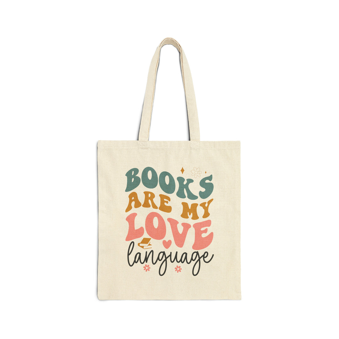 Books Love Language Cotton Canvas Tote Bag