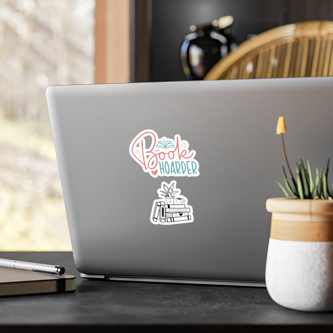 Book Hoarder Flower Books Kiss-Cut Vinyl Decals
