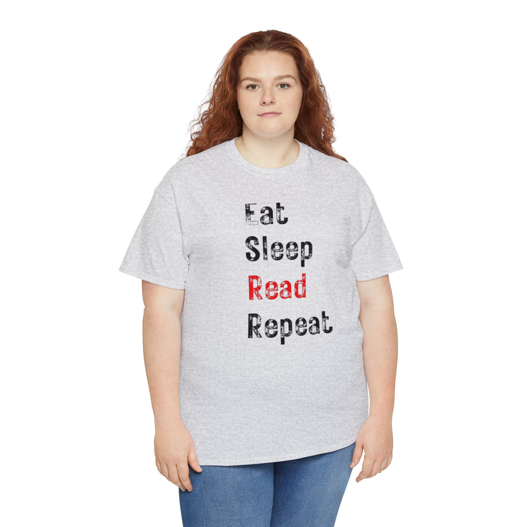 EAT, Sleep, Read--Unisex Heavy Cotton Tee