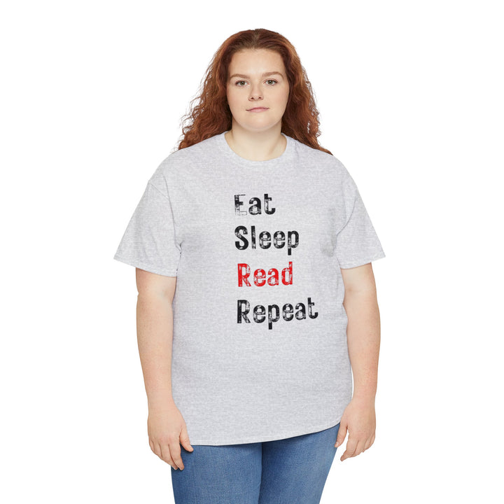 EAT, Sleep, Read--Unisex Heavy Cotton Tee