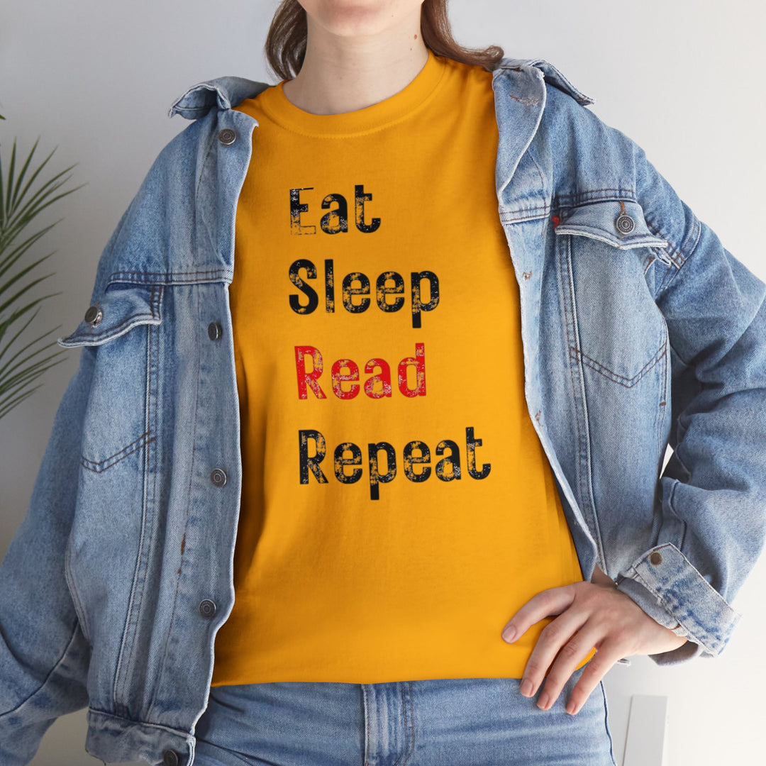 EAT, Sleep, Read--Unisex Heavy Cotton Tee