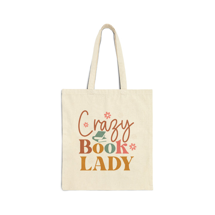 Crazy Book Lady Cotton Canvas Tote Bag