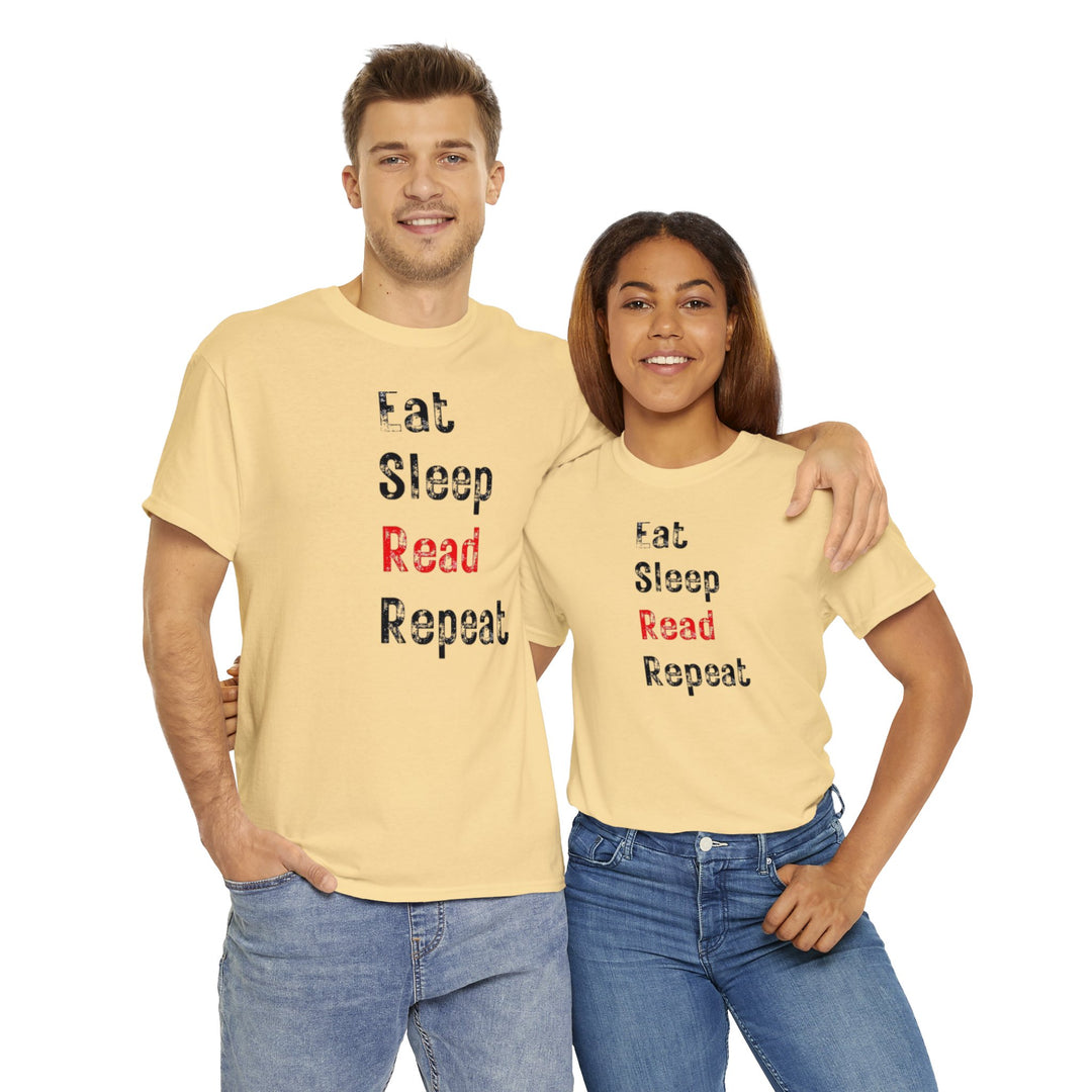 EAT, Sleep, Read--Unisex Heavy Cotton Tee