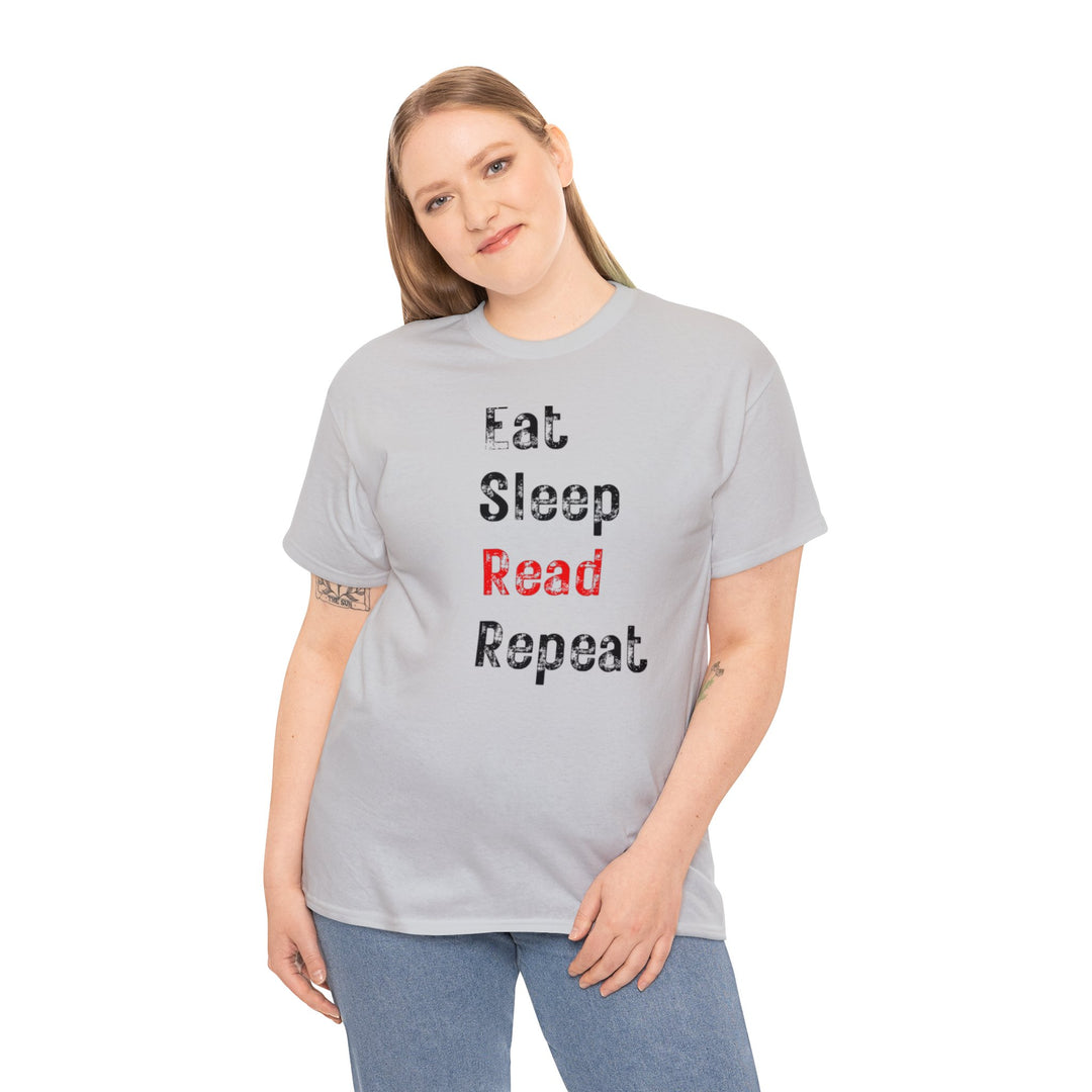 EAT, Sleep, Read--Unisex Heavy Cotton Tee