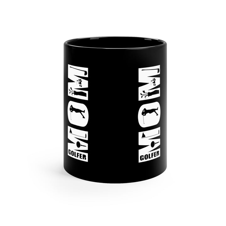 Golf Mom Black 11oz Black Mug