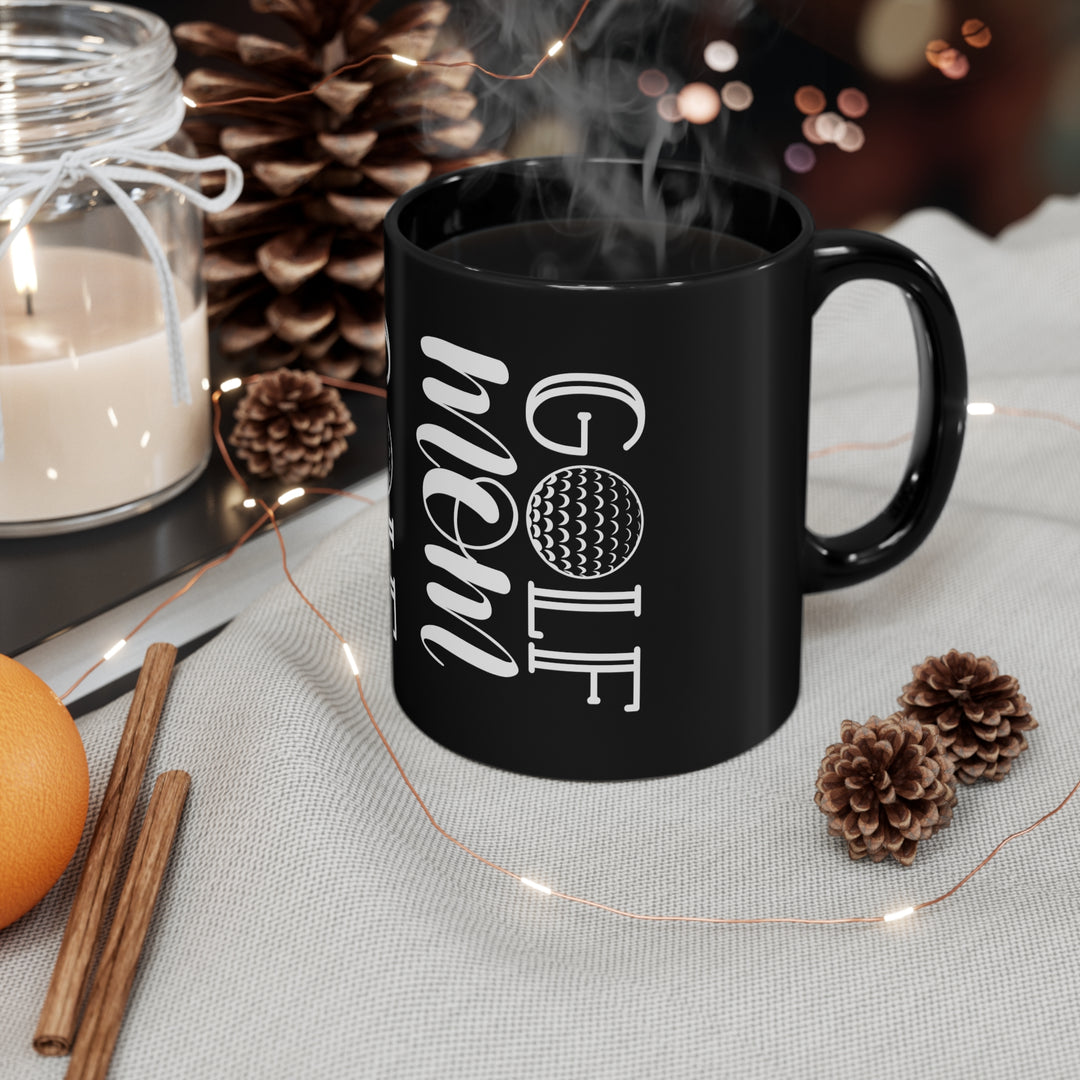 Golf_Mom Black 11oz Black Mug
