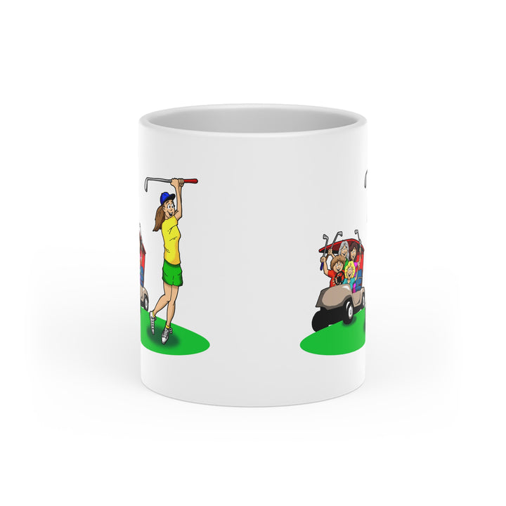 Golfer With Cart Heart-Shaped Mug