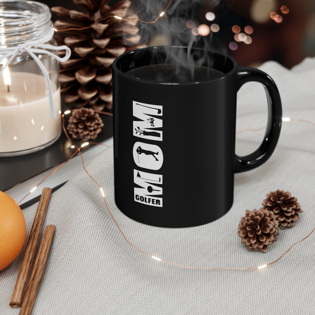 Golf Mom Black 11oz Black Mug