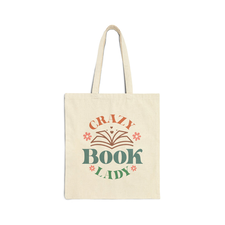 Crazy Book Lady Cotton Canvas Tote Bag