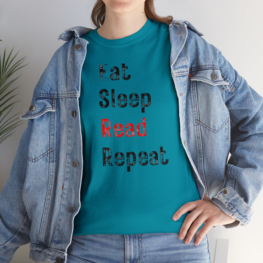 EAT, Sleep, Read--Unisex Heavy Cotton Tee